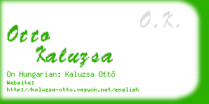 otto kaluzsa business card