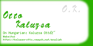 otto kaluzsa business card